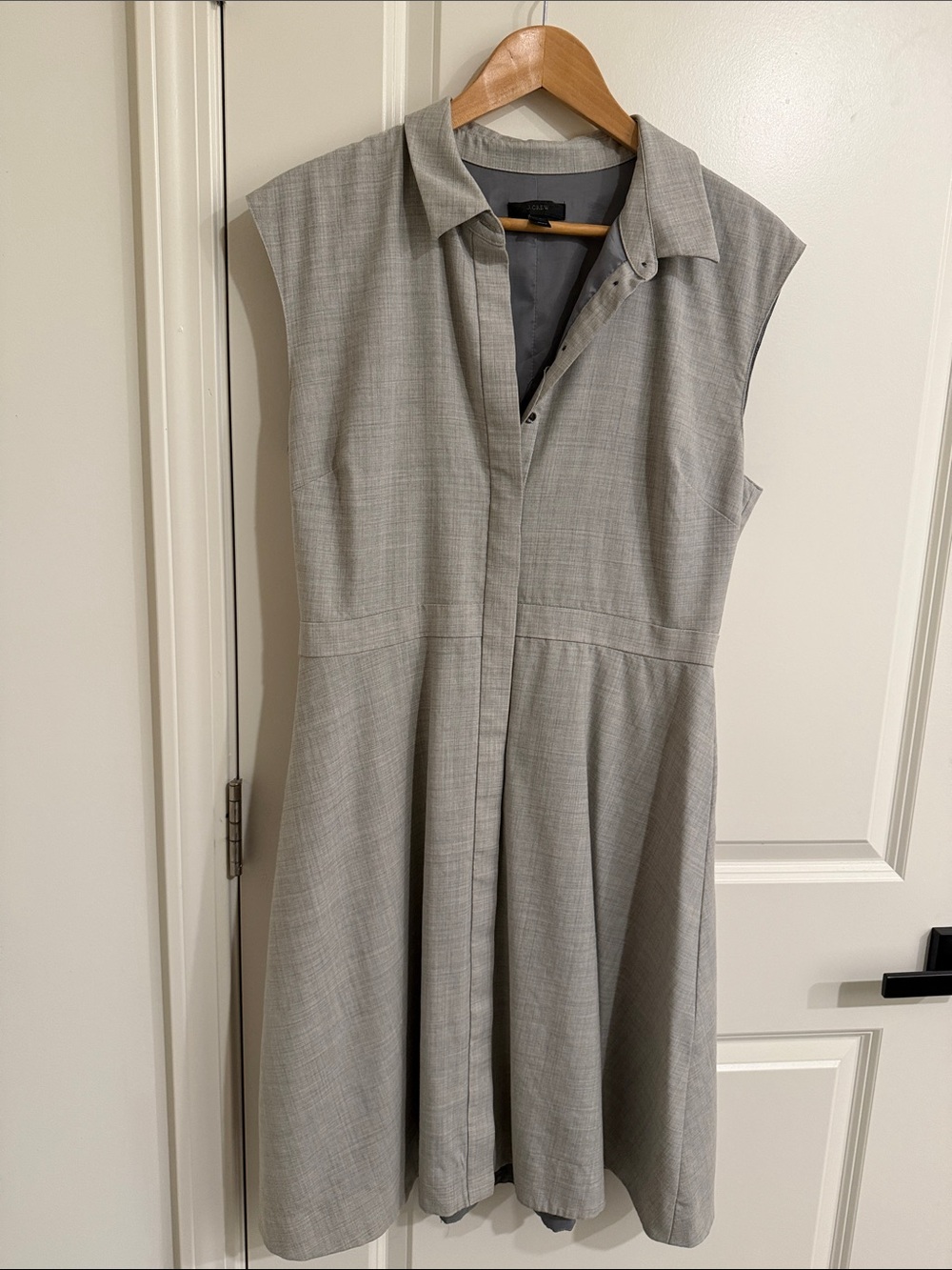 J. Crew Sleeveless Gray Midi Shirt Dress